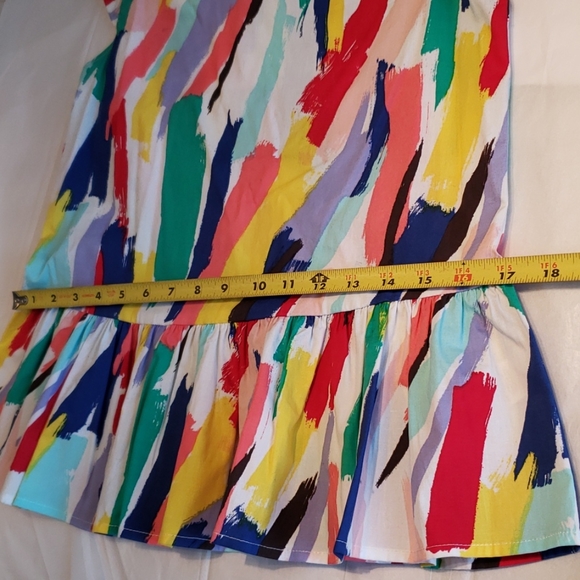 kate spade ♠️ NEW brush stroke peplum top blouse cotton fancy GIRLS XL 🎉HP🎉 - Picture 10 of 12